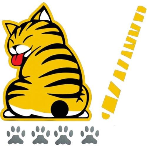 Cat Moving Tail Paws Car Stickers 3D Creative Cartoon Auto Rear Windshield Vehicle Window Wiper Decal Styling Decoration Sticker