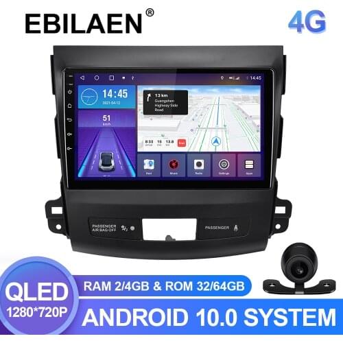 EBILAEN Car Multimedia Player For Mitsubishi Outlander xl 2005-2014 Android 10.0 Autoradio GPS Navigation DSP IPS Headunit 4G