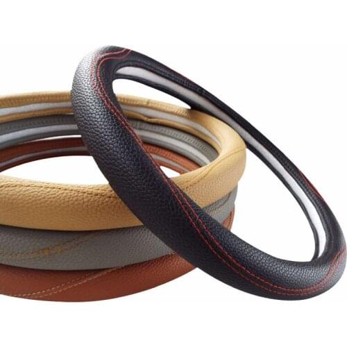 Chiziyo 4 Colors PU Leather Steering Wheel Cover Universal Auto Steering Wheel Cover Car-styling 38CM Anti-slip Holder Protector