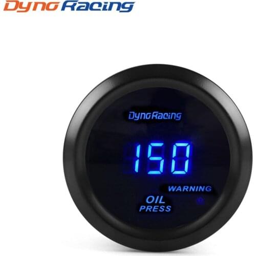 Dynoracing 2" 52MM Oil pressure gauge Digital 0-150PSI Oil press gauge Blue led with sensor Car meter BX101464