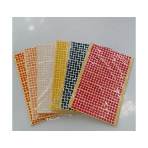 6MM colored dot sticker round sticker labels tag sorting color label stickers