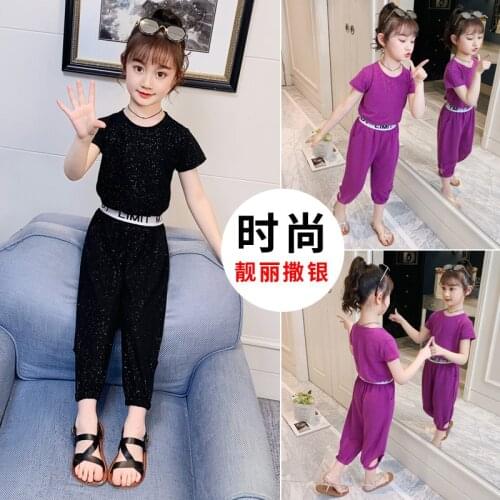 New Kids Girls Clothes Sets Outfits 2021 Summer Fashion Sleeveless T-shirt + Pants Children Clothing Suits Teen 5 8 9 10 12 Year