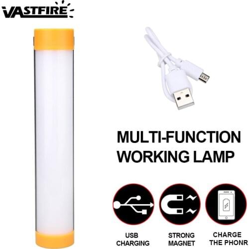 Portable 5 Mode Lanterns Flashlight USB Rechargeable LED Work Light Magnetic COB Hanging Hook Inspection Lamp with Phone Port
