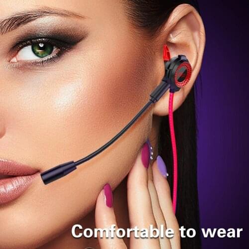 G20 Wired 3.5mm Plug Dynamic Gaming Earphones with Microphone for Phones/PC For Most Phones Tablets MP3 MP4