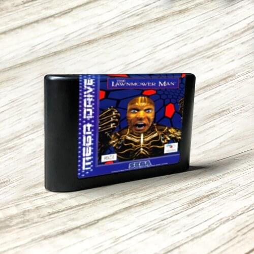 The Lawnmower Man - EUR Label Flashkit MD Electroless Gold PCB Card for Sega Genesis Megadrive Video Game Console