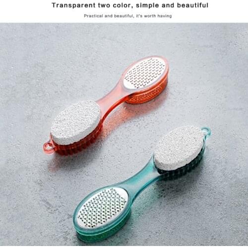 E65F Multi Purpose 4 in 1 Feet Pedicure Tools with Foot Scrubber Pumice Stone Rasp File Callus Remover for Home Foot Care