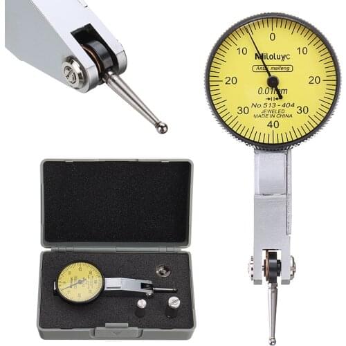 Accurate Dial Gauge Test Indicator Precision Metric with Dovetail Rails Mount 0-40-0 0.01mm Mayitr Measuring Instrument Tool