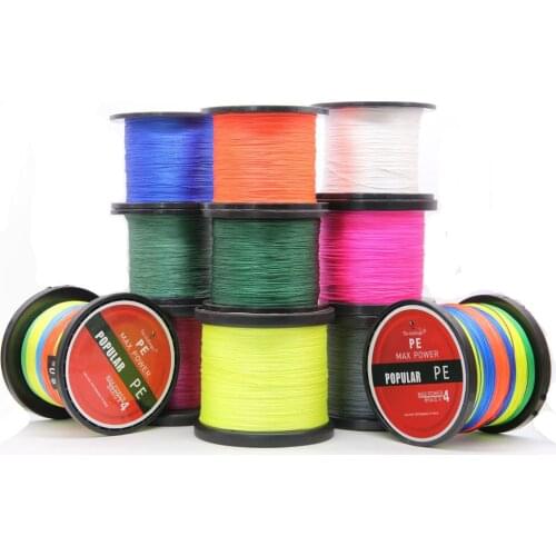 200M 300M PE Fishing Line 4 Strands Braided Fishing Line 8-80LB Multifilament Fishing Line Smooth