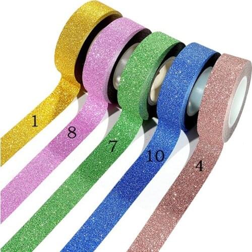 Flash Color Tape Cute DIY Label Tape Paper Children Decoration Scrapbook Cartoon Tape Office Stationery Gift Style Random Colors