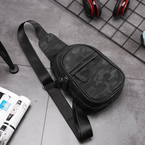 Mens Korean Style Chest Bag NEW Casual Shoulder Bag Messenger Bag Chest Bag Camouflage Sports Waist Bag Small Backpack for Men