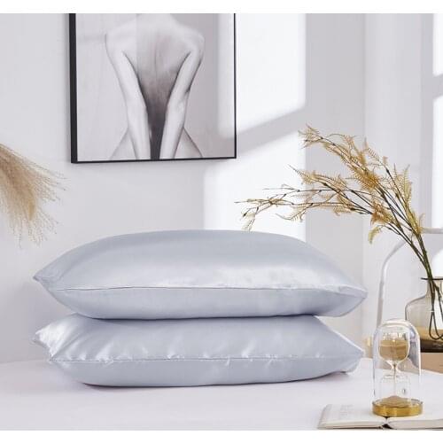 Pure Emulation Silk Satin Pillowcase Comfortable Pillow Cover Pillowcase For Bed Throw Single Queen King Pillow Covers