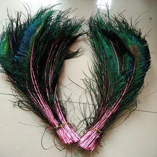 Wholesale beautiful pink peacock feather sword 50 pcs symmetrical size 30-40 cm 12-16inches celebration decoration