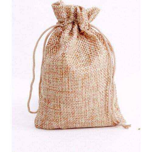 5pcs 20*30cm Linen Jute Drawstring Gift Bags Christmas Halloween Gift Box Packaging Gift Bags Wedding Candy Box Chocolate Bags