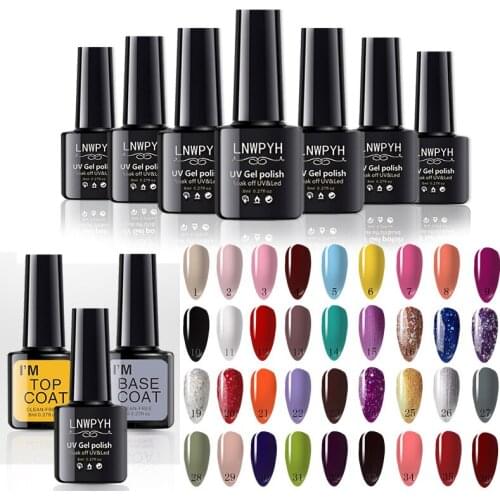 YOSALD Gel varnishes Semi-permanent For Nails Stamping UV LED Lamp Manicure Set Nail Art Base and Top Coat for Gel Nail polish