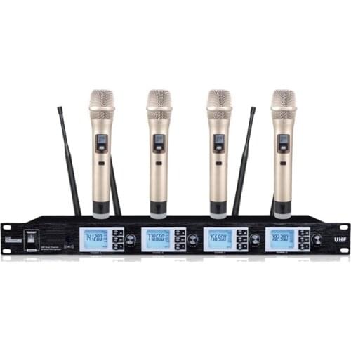 Professional Karaoke Microphone OEM Available UHF Wireless Microphone Four Channel