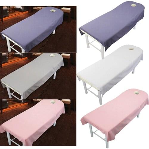 1Pc Beauty Salon Bed Sheets Skin-friendly SPA Massage Treatment Table Cover Sheets with Face Breath Hole 190x80cm