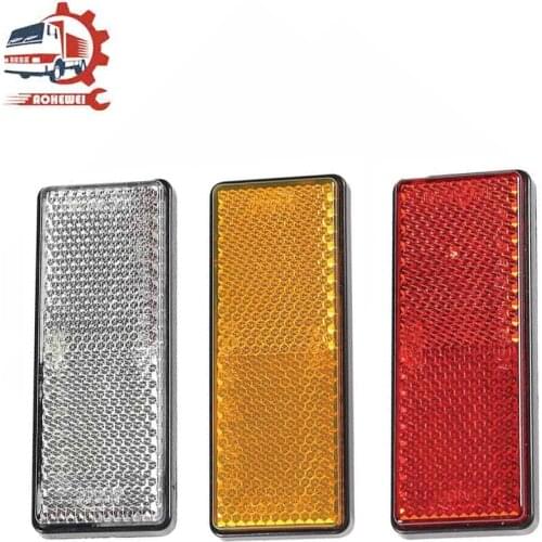 AOHEWEI 3 pcs Self Adhesive Rectangular Reflector Strips for Trailer Carvan Lorry Truck Gate Posts Fence Safety Rear Reflective