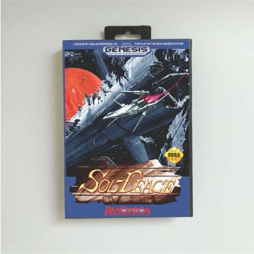 Sol-Deace - USA Cover With Retail Box 16 Bit MD Game Card for Sega Megadrive Genesis Video Game Console
