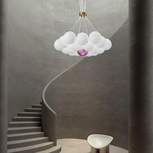 Moden Living Room Pendant Lighting Nordic Lighting Chandelier 3D Printing Planet Ball Decor Bedroom Hotal Light Fixture