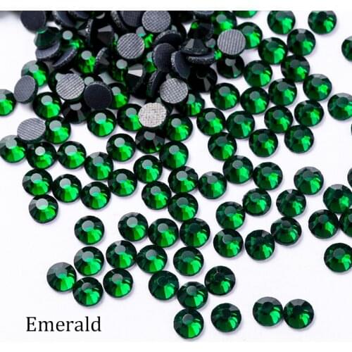 Dark Green AB Flat back Rhinestones Hot Fix Crystal Glitters Strass Glass Hotfix Stones For Needlework Art Dress Cloth Accessory