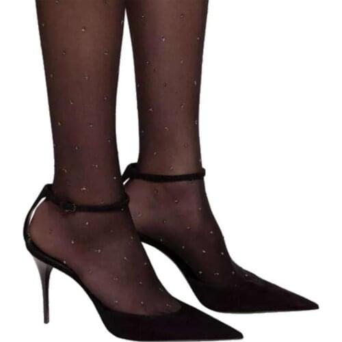 Ol Office Pumps Stiletto Heels Simple Pointed Shallow Mouth Hollow Outs Sandals Womens Single Shoes Black Sheepskin Shoe Lady