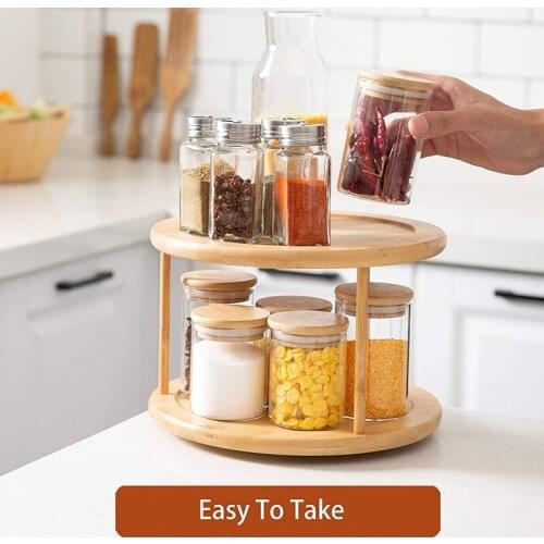 ABZS Rotating Cabinet Organizer for Kitchen Pantry Countertop Snack Spice Rack Fruit Makeup Storage