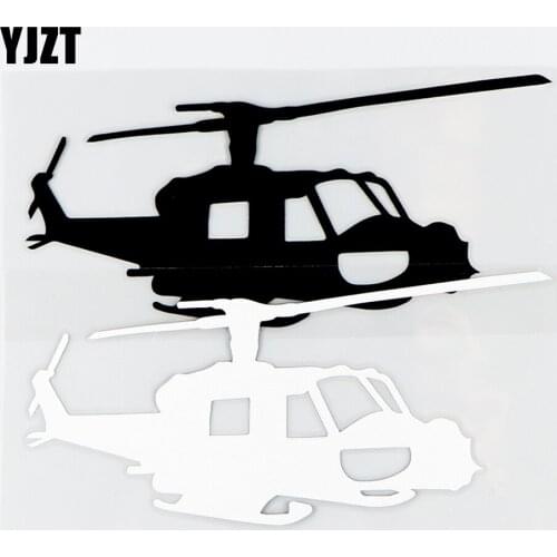 YJZT 15.5×7.3CM Helicopter Gunboat Cool Airplane Car Sticker Vinyl Decals Art Decoration Black / Silver 10A-0653