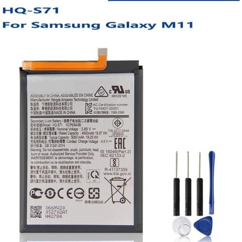 Samsung Original HQ-S71 Battery For Samsung Galaxy M11 Genuine Replacement Phone Battery 5000mAh With Free Tools