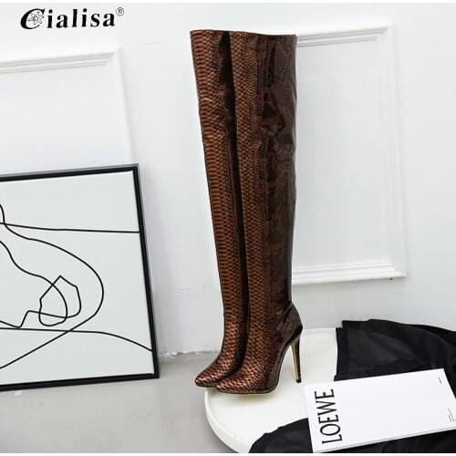 Kanseet Women Boots Over The Knee Sexy Super High Thin Heel Winter Women Thigh High Boots For Women