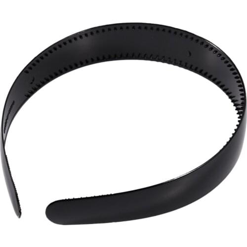 Lady Black Plastic Hair Hoop Headband Ornament Teeth
