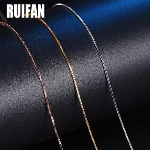 Ruifan 40/45cm Thin Box Chain Necklaces Gold/Silver/Rose Gold Color 925 Sterling Silver Necklace for Women Fine Jewelry YNC086