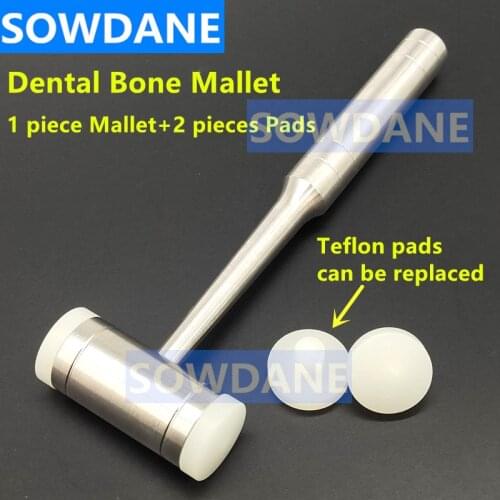 1 set Dental Bone Mallet Hammer with Replaceable Pads Inserts Multi Purpose Teeth Bone Surgical Extraction Tool Dental Implant