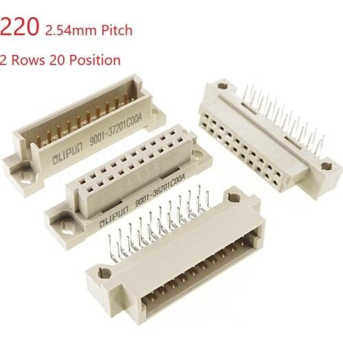 1 Piece Backplane Connector DIN 41612 2 Rows 20 Positions Din Female Socket receptacle Male Header Pin 2x10 20 Pin Pitch 2.54mm