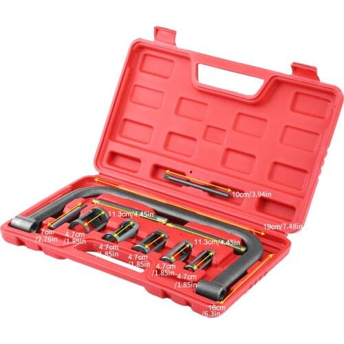 10Pcs Valve Spring Compressor Kit Functional Removal Installer Tool Heavy Motor Tech Metal Hard C-Clamp Tool Service Kit