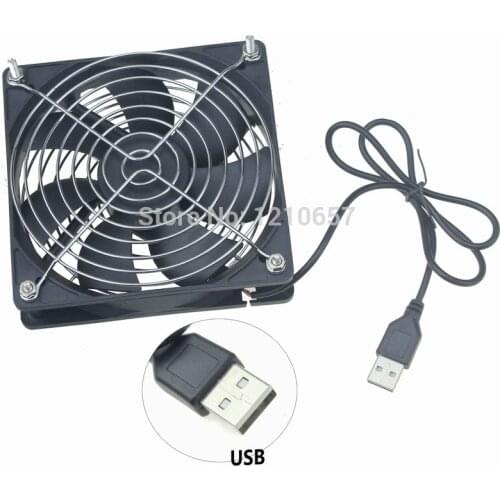 2 Set Gdstime USB Fan 120mm Router Cooling Fan 5 V Silent Quiet for Roku Receiver TV Box with Screw and Fillter