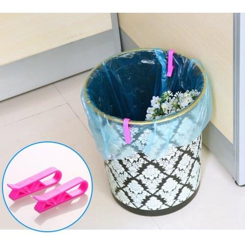 2pcs Household Garbage Can Waste Bin Trash Bag Fixed Clip Lock Holder Clips Creative Slip-Proof Plastic Garbage Bag Sealing Clip