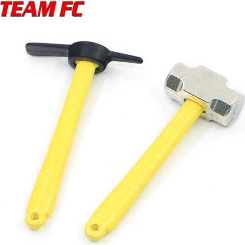 2pcs RC Car Simulation Mini Hammer Decoration for 1:10 RC Crawler Accessories TRX-4 Tamiya CC01 Axial SCX10 90046 S161