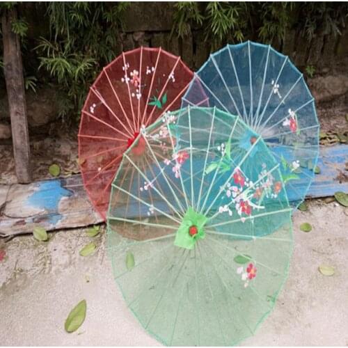 20pcs/lot Wholesale Wedding Clear Umbrella Flower silk cloth vintage umbrella dance umbrella bamboo for children adult SN1110