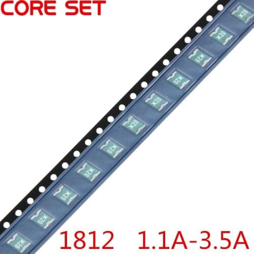 50PCS/Lot 1812 0.1A/0.2A/0.5A/0.75A/1.1A/1.5A/1.6A/2A/2.6A/3A/3.5A SMT SMD Resettable Fuse PPTC PolySwitch Self-Recovery Fuses