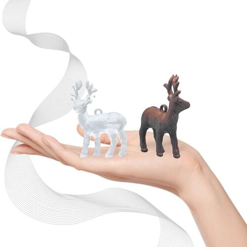 6pcs Mini Deer Christmas Reindeer Desktop Decoration Artificial Garden Micro Landscape Elk Pendant Home Decoration Statue Crafts
