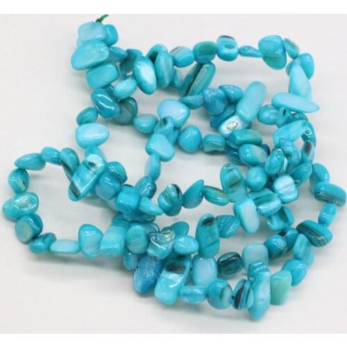 80cm Blue Natural Shell Beads Irregular Shape Shell Loose Beads For Making DIY Jewelry Necklace Bracelet Size 8x15-10x20mm
