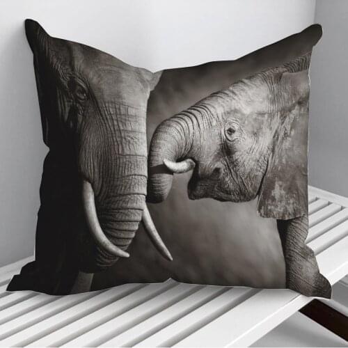 African Elephant portrait Throw Pillows Cushion Cover On Sofa Home Decor 45*45cm 40*40cm Gift Pillowcase Cojines Dropshipping