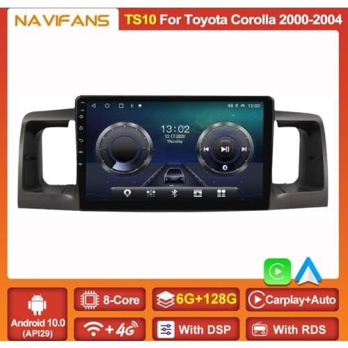 Android Auto 6G RAM 128G ROM Car Multimedia Stereo DVD Player For Toyota Corolla E120 Altis 2000-2006 BYD F3 2003-2013 GPS Navi