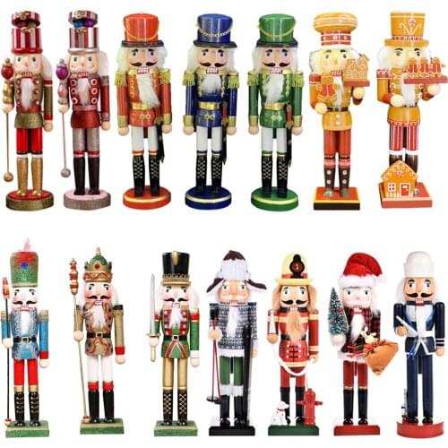 Wooden Nutcracker Doll Christmas Nutcracker Handpainted Retro Soldiers Figures Puppet Xmas Decor Gift for Home Party #4O