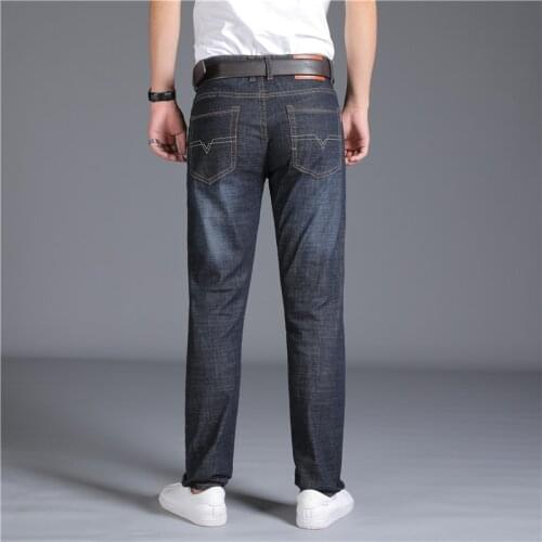 2021 summer thin jeans mens straight loose long pants mens stretch thin new casual wild tide brand
