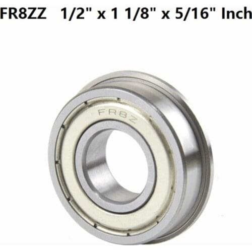 100pcs FR8ZZ FR8Z FR8 ZZ Z 1/2" x 1 1/8" x 5/16" Inch flange Ball Bearing shielded 12.7x28.575x7.938 mm flanged bearing