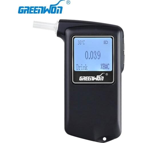 2019 GREENWON Prefessional Police Digital Fuel cell sensor breath alcohol tester Breathalyzer AT-868F Free Shipping