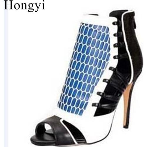 Hongyi Discount High Qualiuty Open Toe Lace Up High Heel Gladiator Sandals Woman Summer Fashion Shoes Big Size
