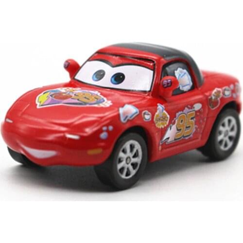 Disney Pixar Cars 2 No.95 Lightning Mcqueen fans Pattern Metal Diecast alloy Toy Car model for children 1:55 Brand toys new