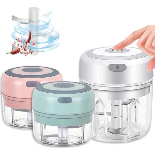 100/250mL Mini Electric Garlic Chopper USB Charging Ginger Masher Machine Sturdy Durable Chili Vegetable Crusher Kitchen Tools